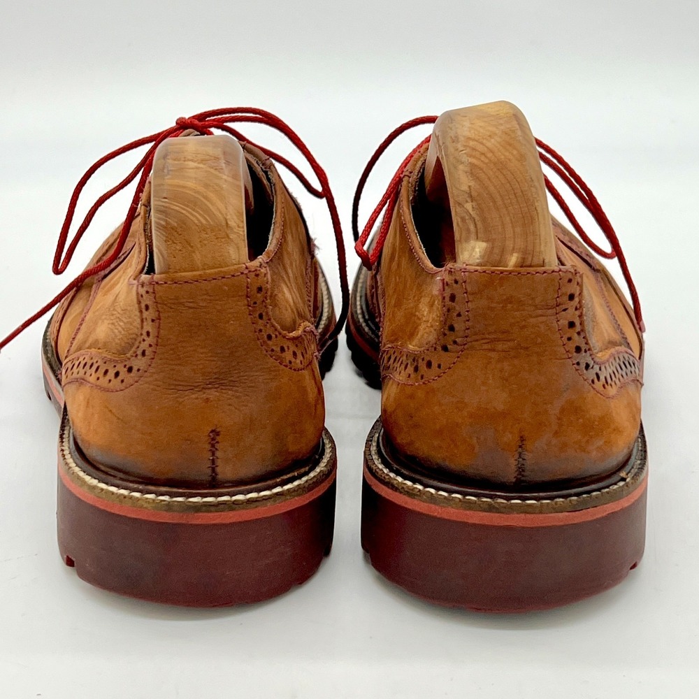 Donald J. Pliner Oxford Men's Sz 10.5 Dress Shoes Brown Washed Suede - Picture 6 of 11